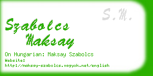 szabolcs maksay business card